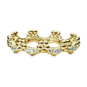 Pandora 14K Plated CZ Flower Crown Ring